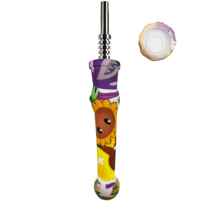 7.5" Sil. Nectar Collector Straw w/ 14mm Nail & Dab Dish - Now Over 20 Prints! [NC-S-7B]