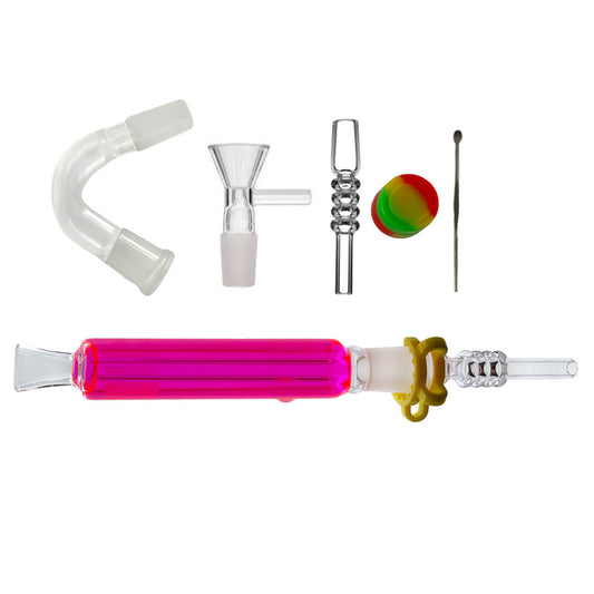 8" 14mm Dual-Use Freezable UV Reflective Nectar Collector & Hand Pipe Set [NC-G-84]