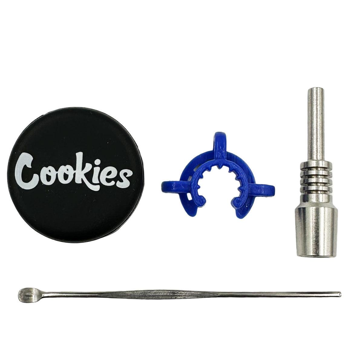 7" 10mm Glass Nectar Collector w/ Ti Tip, K. Clip, Container & Dab Tool - Now in 5 Colors! [NC-G-99]