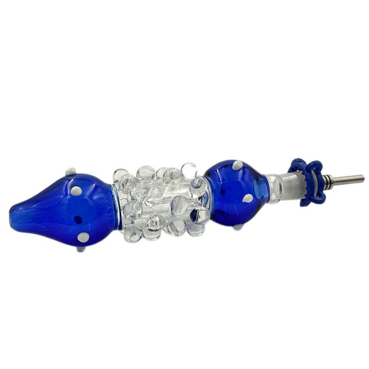 7" 10mm Glass Nectar Collector w/ Ti Tip, K. Clip, Container & Dab Tool - Now in 5 Colors! [NC-G-99]