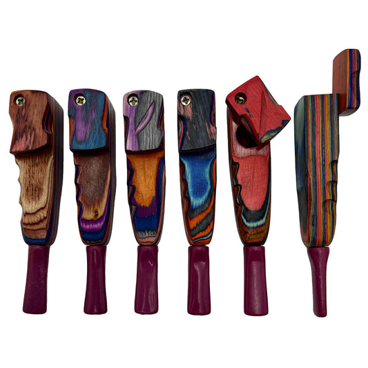 5" Wooden Hand Pipe with Swivel Lid - Assorted Colors [HP-W-I-41C]