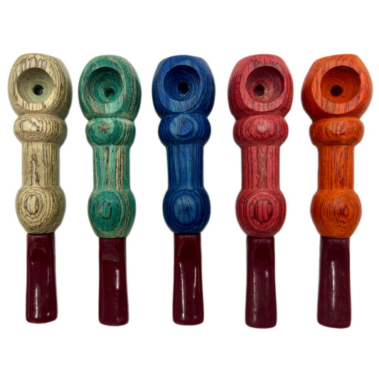 4.75" Wooden Hand Pipe - Assorted Colors [HP-W-I-42C]