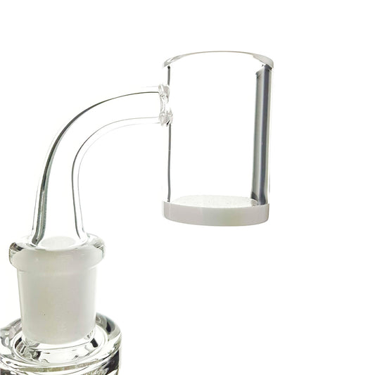 25mm Extra Tall Flat Top Quartz Banger w/ 4mm Opaque Base - 14M  in 45° or 90° [QB25-O4]