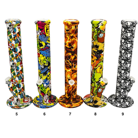 14"  Straight Tube - Vibrant Prints - Assorted Prints [WP-S-103]