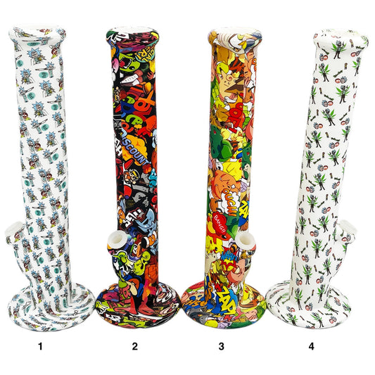 14"  Straight Tube - Vibrant Prints - Assorted Prints [WP-S-103]