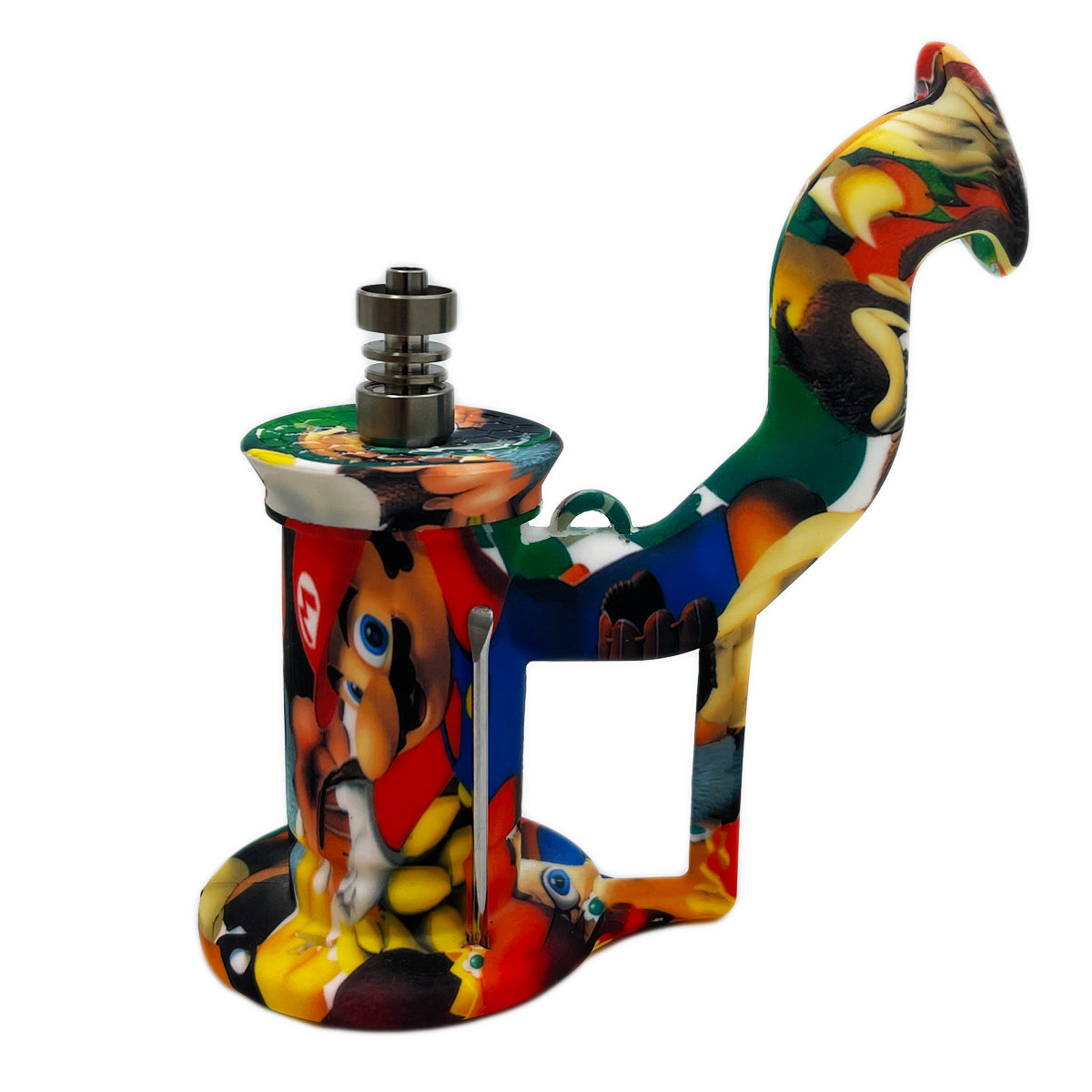 7.5" Oil Rig w/ Titanium Nail - Assorted Prints [WP-S-60B]