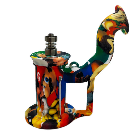 7.5" Oil Rig w/ Titanium Nail - Assorted Prints [WP-S-60B]
