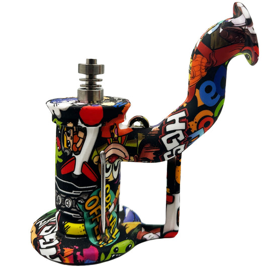 7.5" Oil Rig w/ Titanium Nail - Assorted Prints [WP-S-60B]