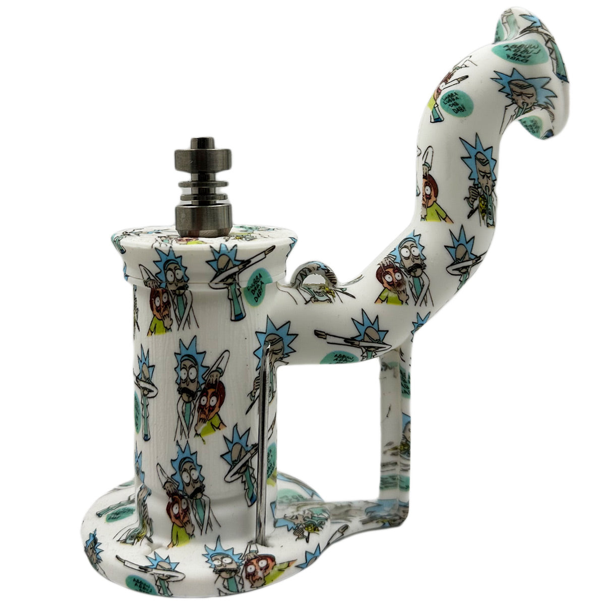 7.5" Oil Rig w/ Titanium Nail - Assorted Prints [WP-S-60B]