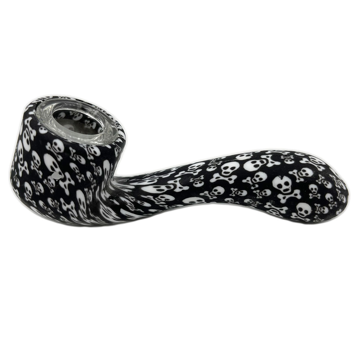 5" Silicone Sherlock Pipe w/ Glass Bowl - New Prints! [HP-S-117B]