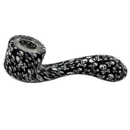 5" Silicone Sherlock Pipe w/ Glass Bowl - New Prints! [HP-S-117B]
