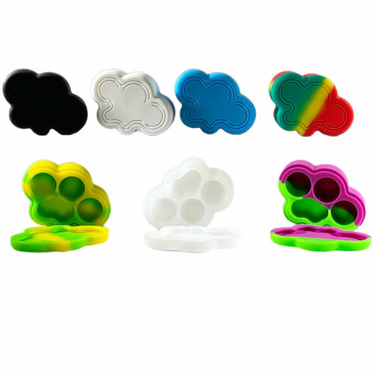 22ml Cloud 4-Compartment Silicone Container - Assorted Colors [C-S-4]