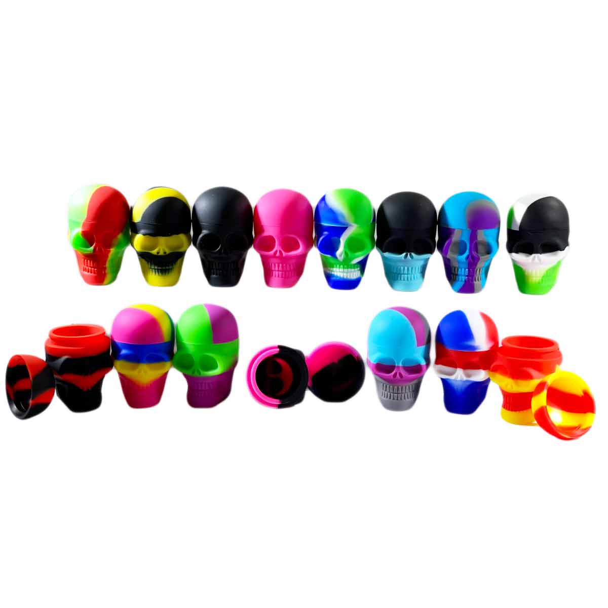 3ml & 16ml Skull Silicone Container - Assorted Colors & Sizes [C-S-9]