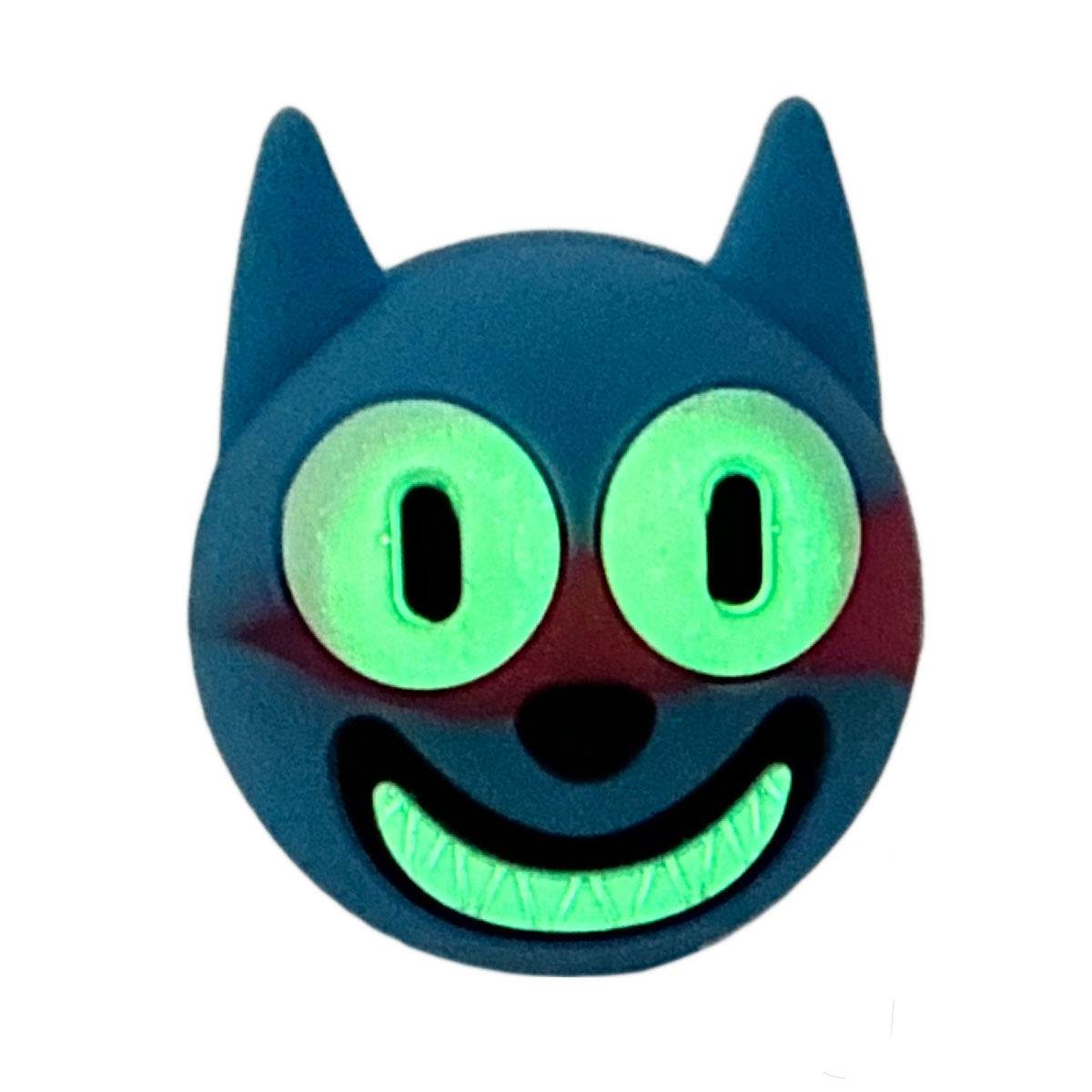5" Silicone Glow-in-the-Dark Cat Hand Pipe w/ Glass Bowl [HP-S-33]