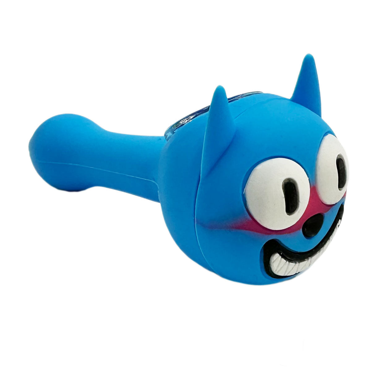 5" Silicone Glow-in-the-Dark Cat Hand Pipe w/ Glass Bowl [HP-S-33]