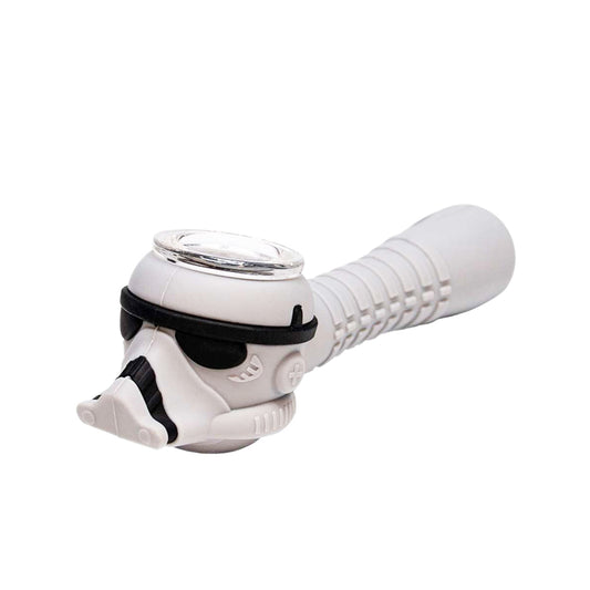 4.25" Silicone Space Soldier Character Hand Pipe w/ Glass Bowl - Assorted Colors [HP-S-34]