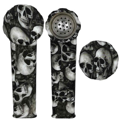3.5" Silicone Hand Pipe w/ Metal Bowl, Lid & Carb in - Choose From Over 40 Prints! [HP-S-36]