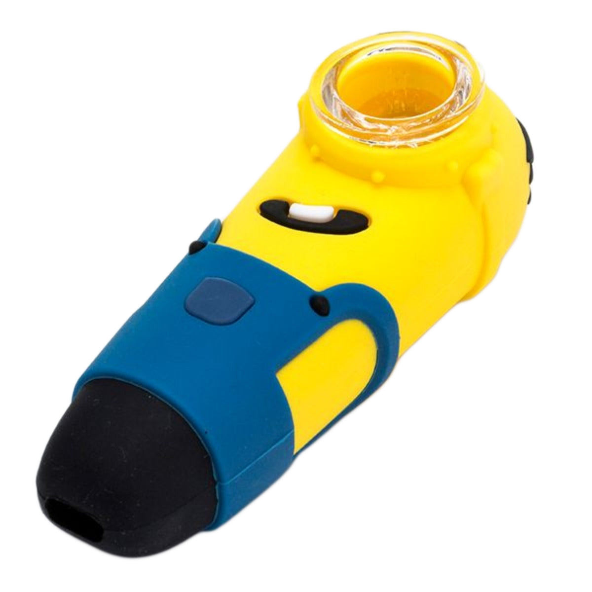 4" One-Eyed Silicone Yellow Cartoon Monster Hand Pipe w/ Glass Bowl [HP-S-37]