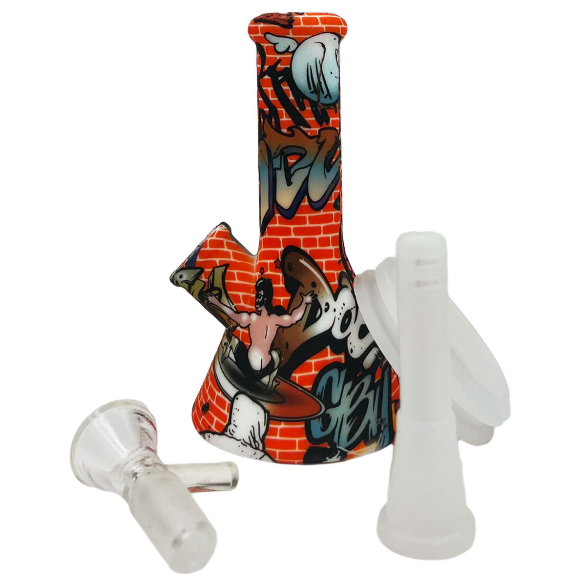 5.1” Silicone Beaker Water Pipe - New Prints! [WP-S-124B]