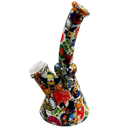 6.5" Silicone Beaker Water Pipe - New Prints! [WP-S-45B]