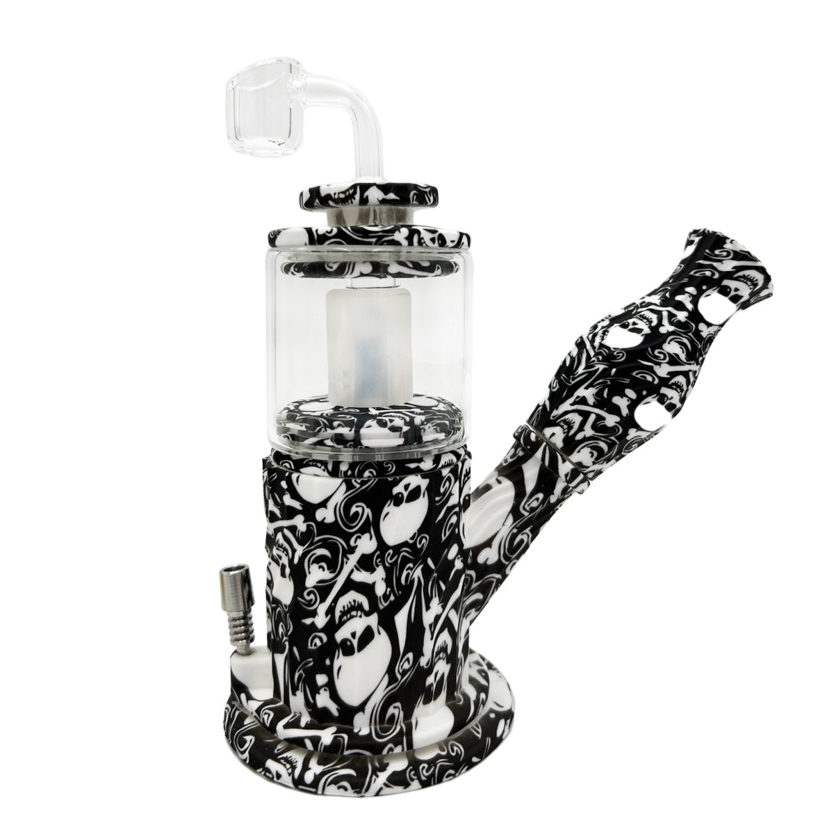 9.5" Four Way Hybrid Water Pipe, Dab Rig & Nectar Collector - Assorted Prints [WP-H-87B]