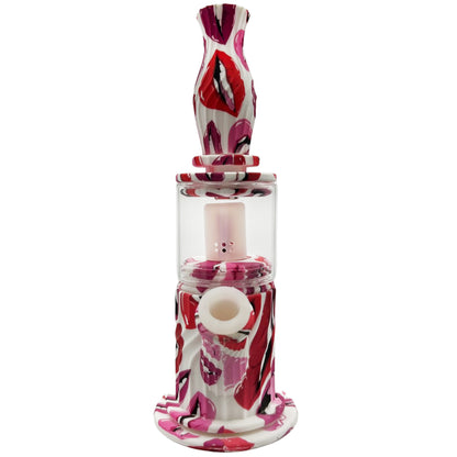 9.5" Four Way Hybrid Water Pipe, Dab Rig & Nectar Collector - Assorted Prints [WP-H-87B]