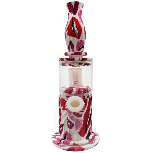 9.5" Four Way Hybrid Water Pipe, Dab Rig & Nectar Collector - Assorted Prints [WP-H-87B]