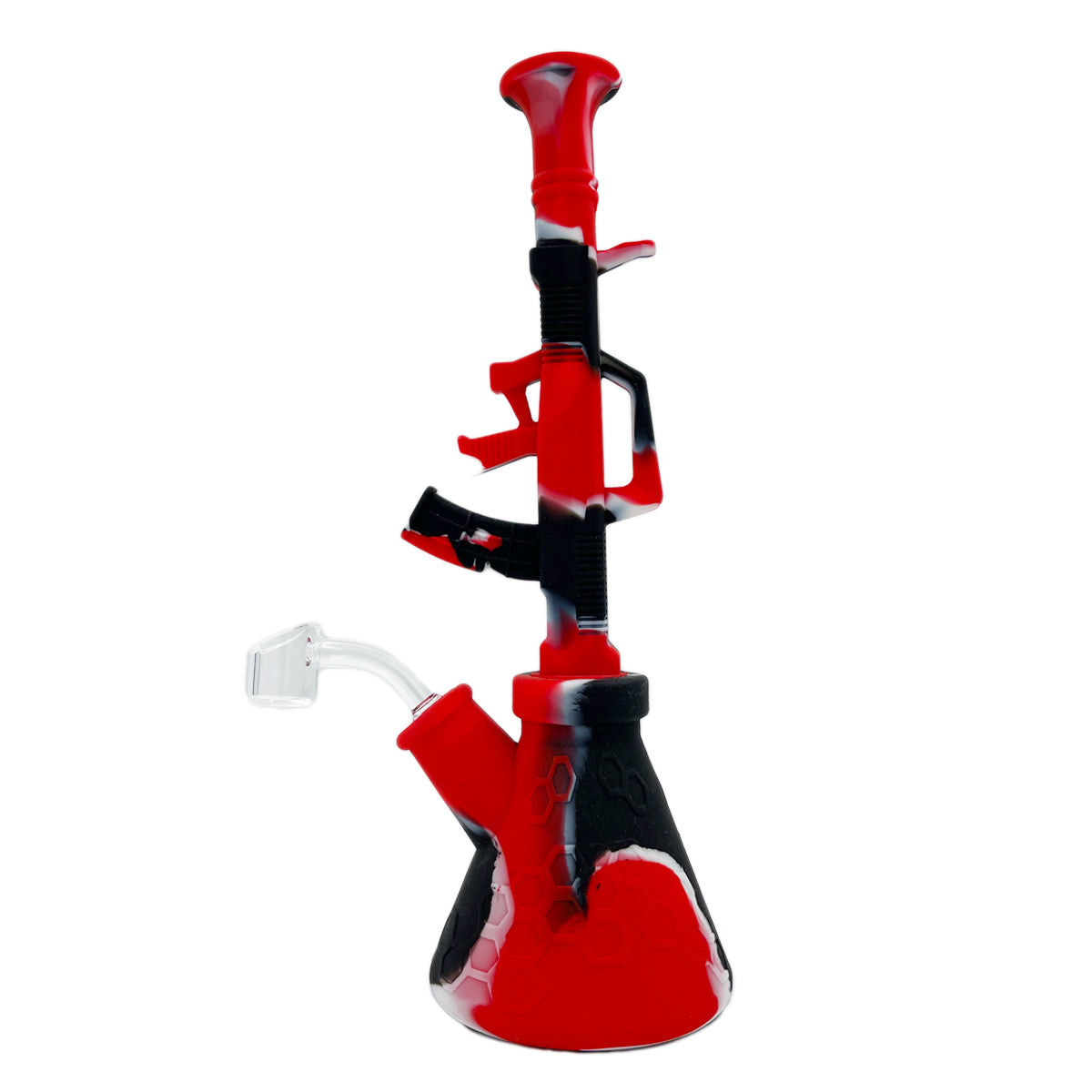 11" 14mm Silicone Dual-Use Gun Water Pipe & Nectar Collector- Assorted Colors [WP-S-22]