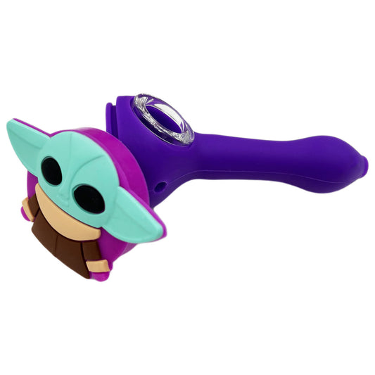 4.5" Alien Baby Hand Pipe w/ Glass Bowl - Assorted Colors [HP-S-180C]