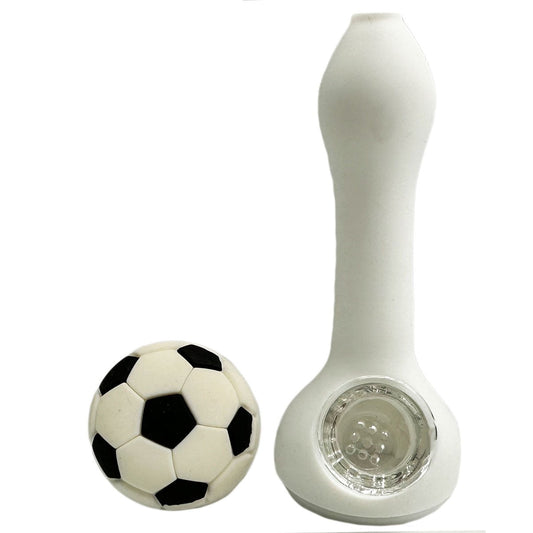 5" Silicone Soccer Ball Hand Pipe w/ Glass Bowl [HP-S-138]