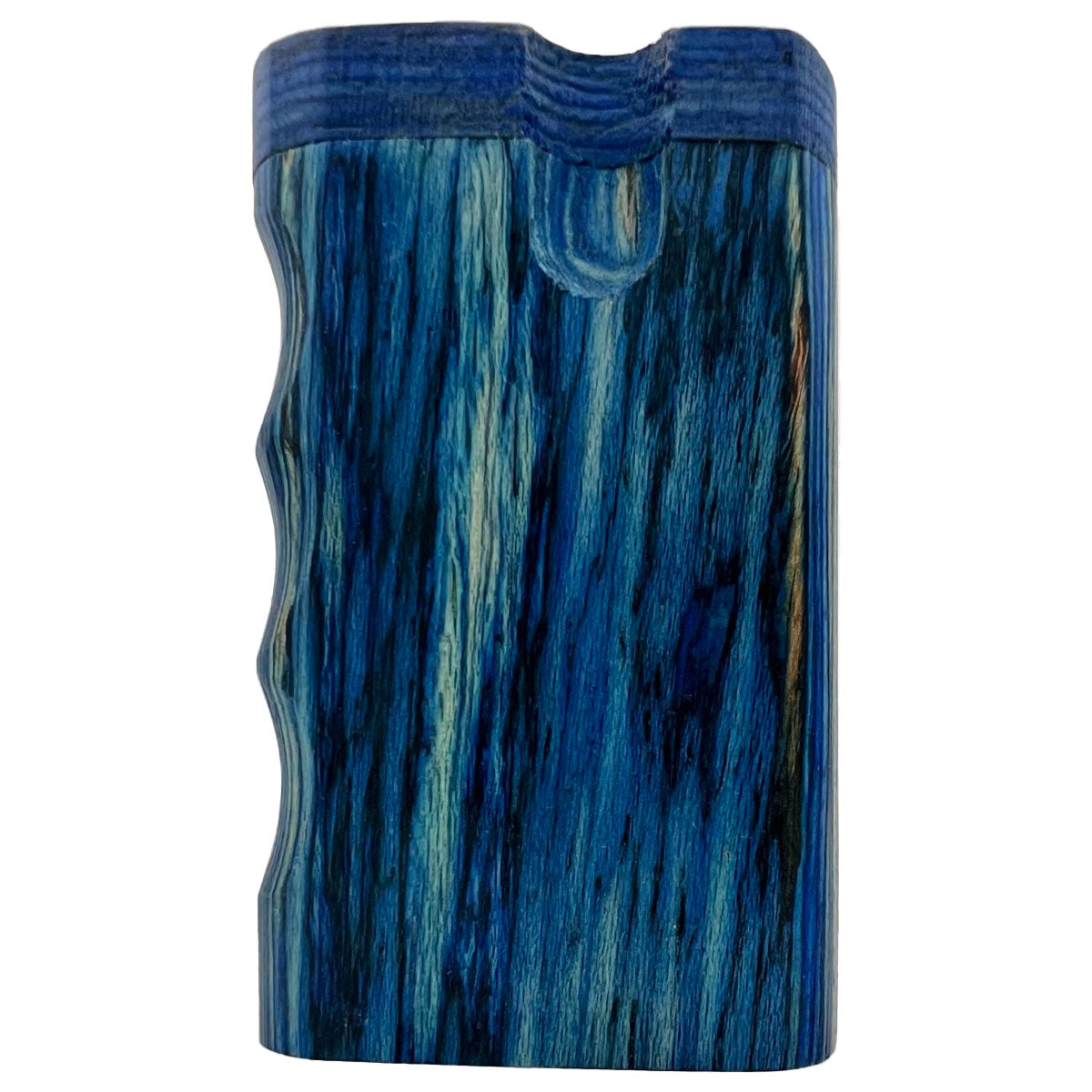 3.25" Blue Wood Dugout w/ Pistol Grip & Swivel Lid [TT-206BLS]