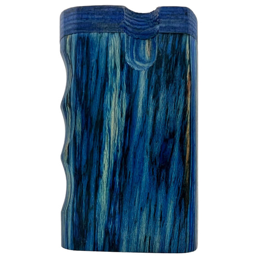 3.25" Blue Wood Dugout w/ Pistol Grip & Swivel Lid [TT-206BLS]
