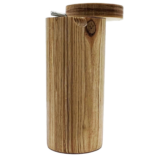 3.25" Brown Wood Cylindrical Dugout w/ Swivel Lid & Poker [TT-600S2]