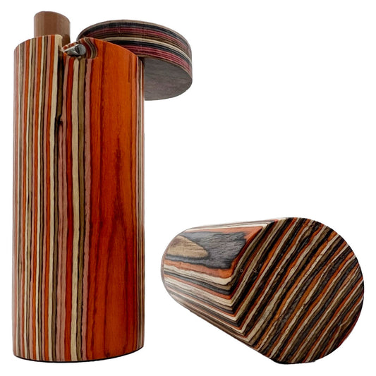 3.25” Rainbow Wood Cylindrical Dugout w/ Swivel Lid [TT-600S]