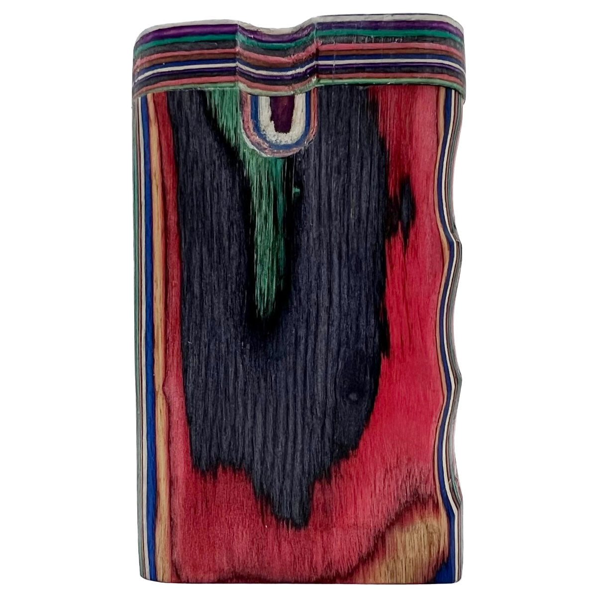 3.25" Rainbow Wood Dugout w/ Pistol Grip & Swivel Lid [TT-206DS]