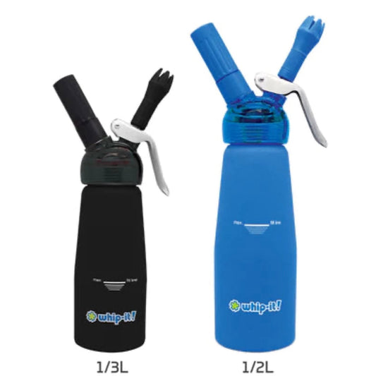 Whip-it! Premium Rubber-Coated Whipped Cream Dispensers - 1/3 or 1/2 Liter - Assorted Colors [DISP-WI]