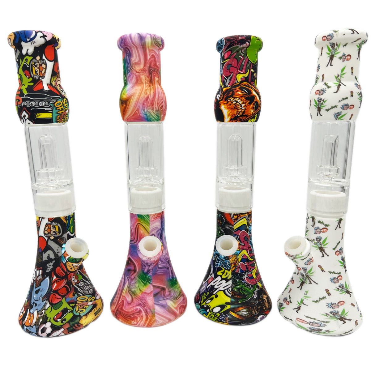 13" Hybrid Beaker w/ UFO Perc - Assorted Prints [WP-H-143C]