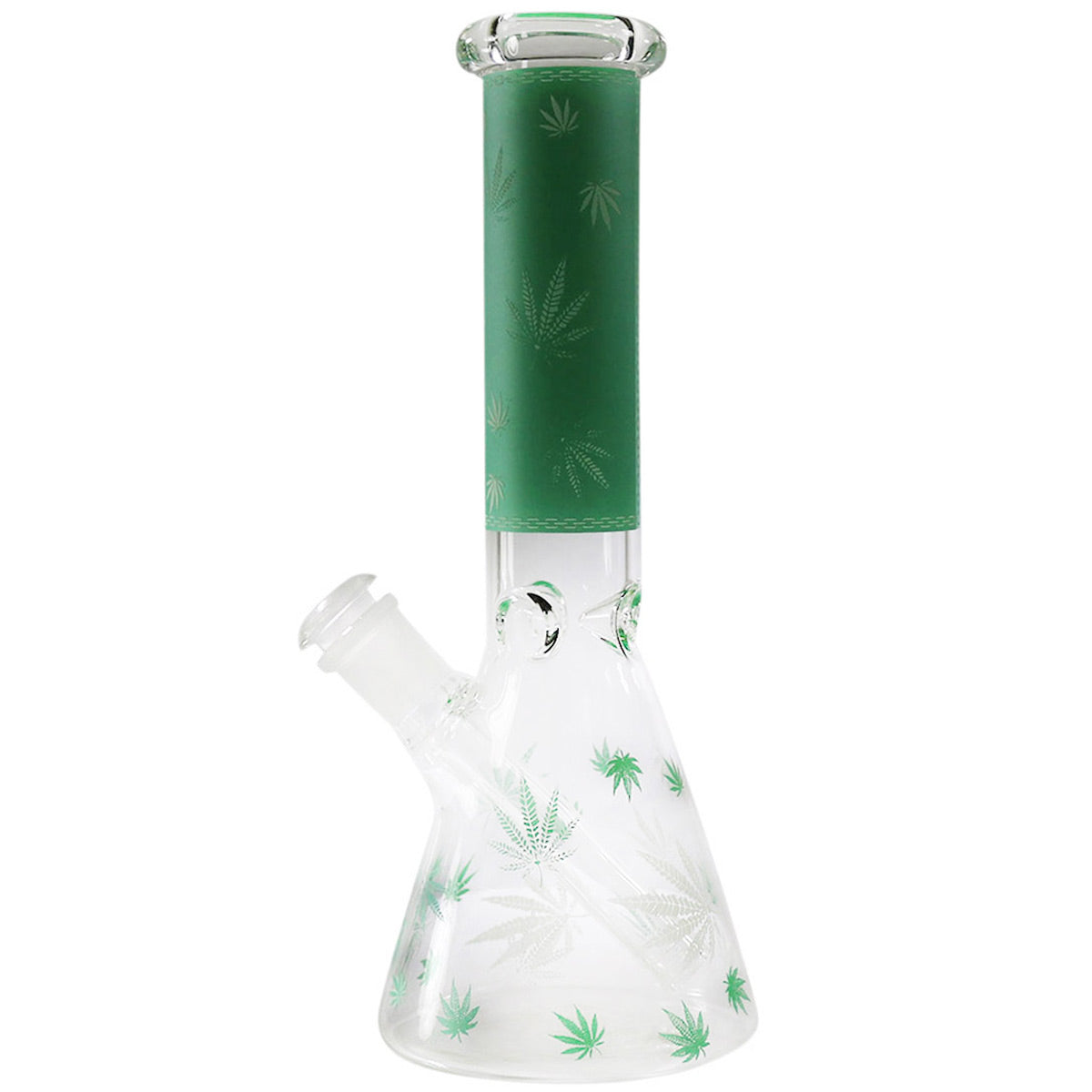 10" Beaker w/ Glow-in-the-Dark Leaf Design - Assorted Colors [WP-G-150]