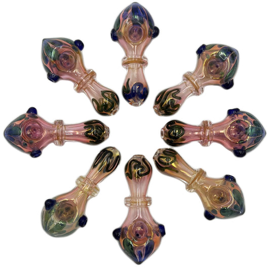 5" Fumed Glass Rose-Tinted Hand Pipe - Assorted Colors [HP-G-161]
