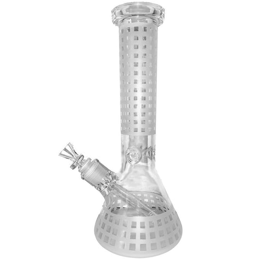 12" Beaker w/ Sandblasted Checkered Design [WP-G-164B]