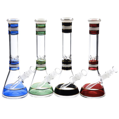 12" Beaker w/ Gold Accents - Assorted Colors [WP-G-170]