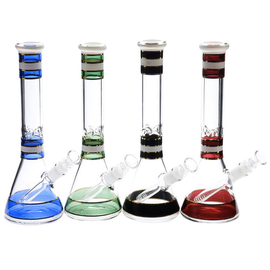 12" Beaker w/ Gold Accents - Assorted Colors [WP-G-170]