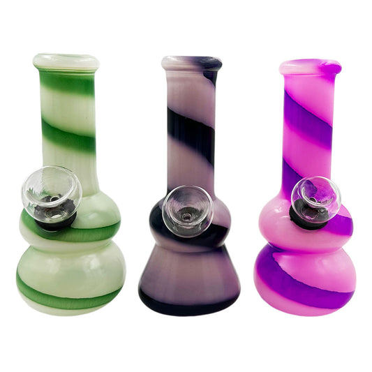 5" Water Pipes in Many Shapes & Striped Styles - Assorted Colors [WP-G-18-2]
