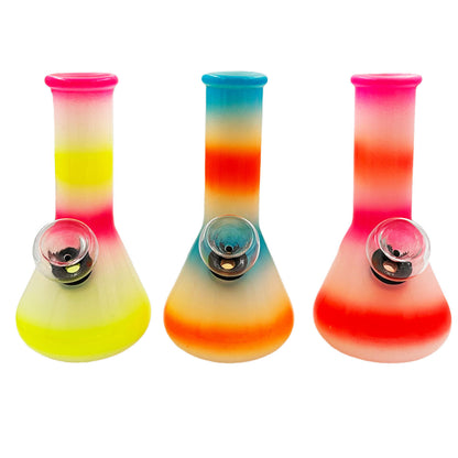 5" Water Pipes in Many Shapes & Striped Styles - Assorted Colors [WP-G-18-2]