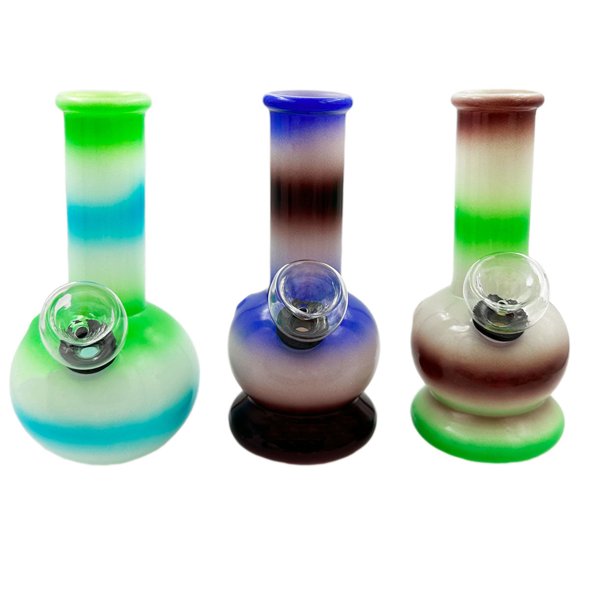 5" Water Pipes in Many Shapes & Striped Styles - Assorted Colors [WP-G-18-2]
