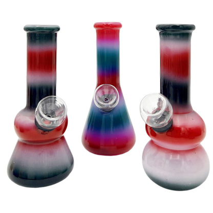 5" Water Pipes in Many Shapes & Striped Styles - Assorted Colors [WP-G-18-2]