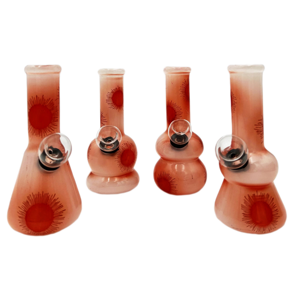 5” Water Pipes in Many Shapes & Sunburst Styles - Assorted Colors [WP-G-18-4]