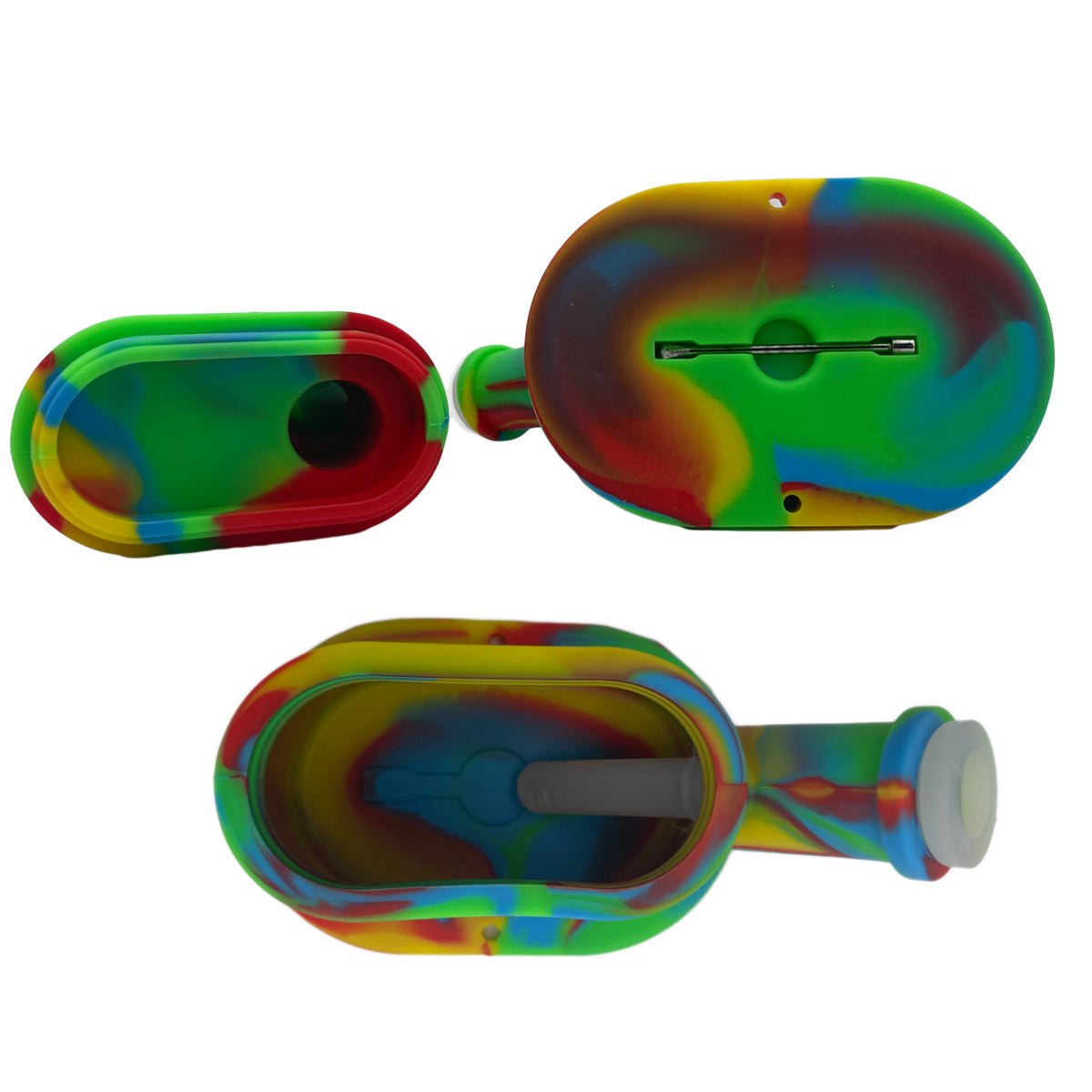 8" Bent Neck w/ built in container - Assorted Colors [WP-S-181]