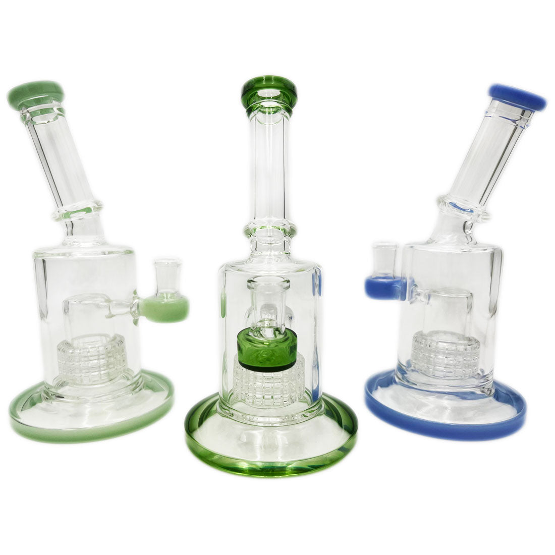 8.75" Banger Hanger w/ Matrix Dome Perc and Angled Neck -Assorted Colors  [WP-G-217]