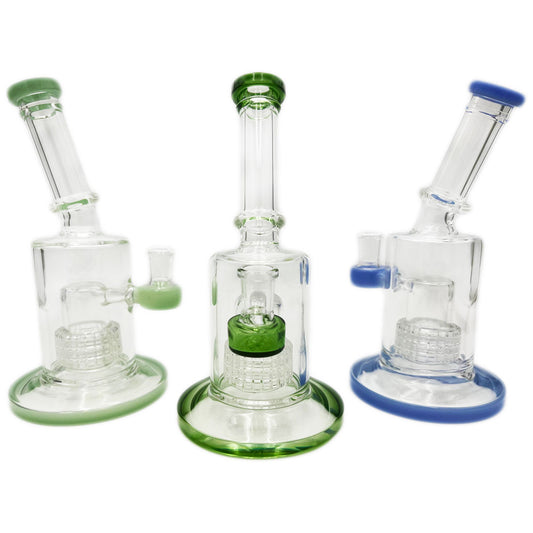 8.75" Banger Hanger w/ Matrix Dome Perc and Angled Neck -Assorted Colors  [WP-G-217]